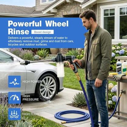 High Pressure Hose Nozzle with 4 Spray Modes, Adjustable Water Spray Gun