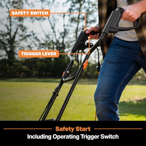 LawnMaster 13.5 Amp 18” Electric Tiller – TE1318M - color: 18-inch Black & Orange