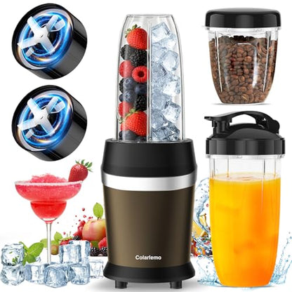 Colarlemo 1200W Smoothie Blender, Personal Kitchen Blender, Ice Crushing - color: Coffee