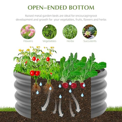 Besebay 2-Pack 2x1ft Galvanized Raised Garden Bed, Outdoor Planter Bed, - color: Dark Grey, size: 2x2x1ft-2Pcs