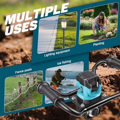 36V Cordless Post Hole Digger for Makita 18V, Power Earth/Ice Auger - size: Large