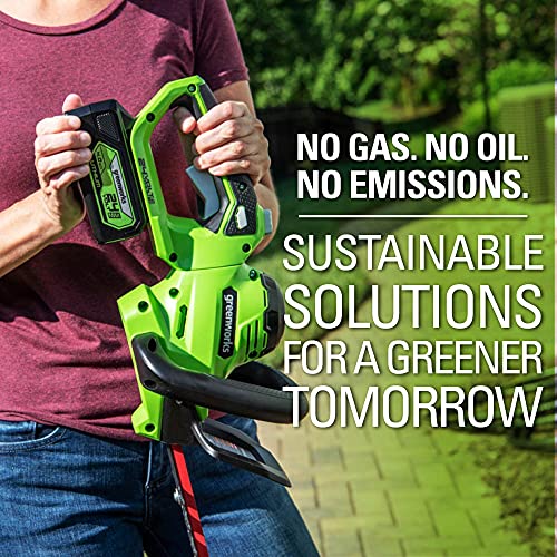 Greenworks 24V 22" Cordless Laser Cut Hedge Trimmer, Tool Only - size: 22 in, style: Tool Only