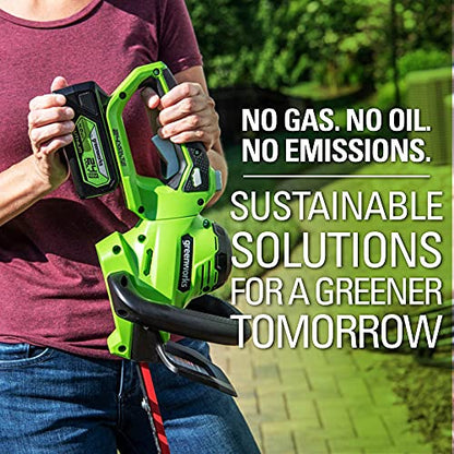 Greenworks 24V 22" Cordless Laser Cut Hedge Trimmer, Tool Only - size: 22 in, style: Tool Only