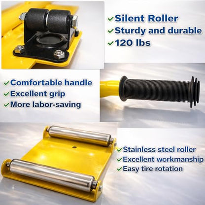 Tire Lifting Tool, Portable Wheel Mounting Aid with Rollers
