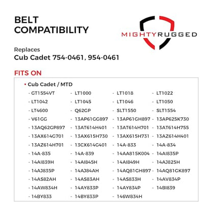 954-0461, 754-0461 Drive Belt for Cub Cadet - 78" - Heavy-Duty, Durable, Aramid Cord Belt - Compatible with LT1018, LT1022, LT1024, LT1042, LT1045, LT1046, LT1050, GT1554, SLT1550 - size: 78" x 1/2"