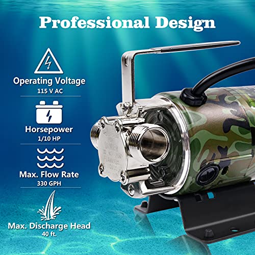 TIGEROAR Water Transfer Pump 115V With Switch 330 GPH Utility Pump Portable
