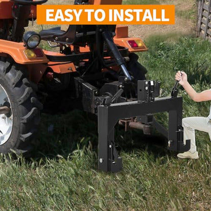 3-Point Quick Hitch Category 1 Tractor Implement Adaption, No Bushings Required, Red Powder Coat, 3000 Lb Lift Capacity