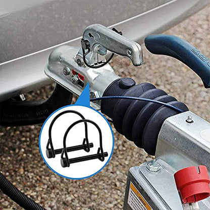 INCREWAY 10pcs Wire Lock Pin, 1/4" Heavy Duty Safety Coupler Shaft Locking Pin Hitch Pto Pin Round Loop Wire Lock Trailers Pin for Farm Lawn Garden (Pack of 2) - size: 10 PCS (Pack of 2)