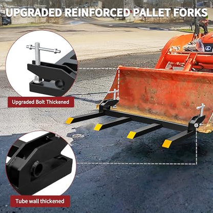 YITAMOTOR 2500lbs Clamp on Debris Forks Fits 48'' Tractor Bucket Loader - size: 4 Debris Forks
