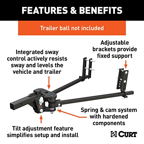 CURT 17499 TruTrack 4P Weight Distribution Hitch with 4-Point Sway Control - size: 5k to 8k, style: 4 Point (Active)