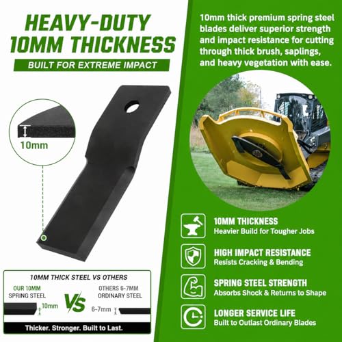 Brush Cutter Blades for Wolverine BC-13-72W Skid Steer Brush Hog 10mm Thick