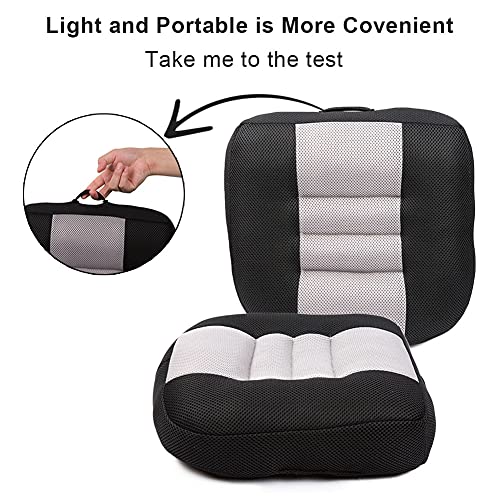 Srutirbo Car Booster Seat Cushion Heightening Height Boost Mat, Breathable Mesh Portable Car Seat Pad Angle Lift Seat for Car, Office,Home (Pure Black) - color: Pure Black