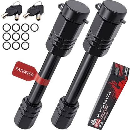 Vehiclex 2-Pack Keyed-Alike Trailer Hitch Pin Locks for 2" & 2.5" Receivers - size: 2 Set keyed alike 2"-2.5" receiver