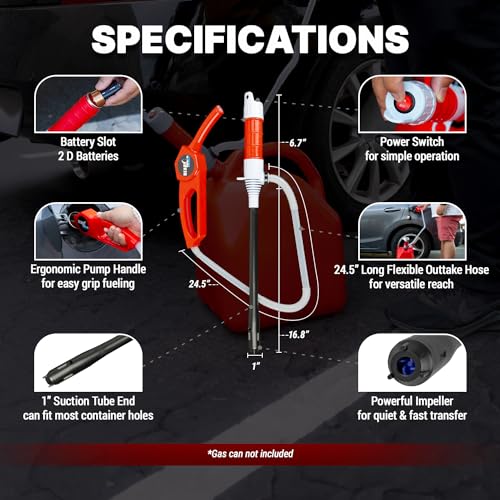 TERA PUMP 2pk Battery Powered Transfer Pump for Fuel and Water