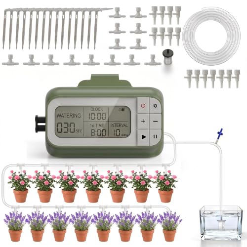 Auto Drip Irrigation Kits Battery Powered for 15 Potted Plants - size: Battery powered