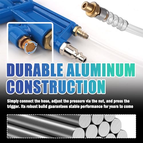 Elbow Air Cleaning Gun for Car Detailing with 3.93Ft Hose,Pneumatic High Pressure Air Spray Gun for Narrow Spaces Detail Cleaning,Siphon Spray Car Engine Cleanings Guns