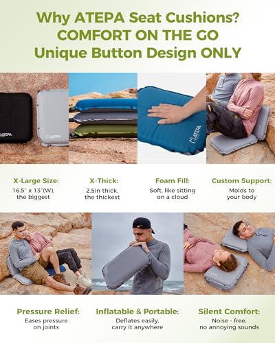 ATEPA Inflatable Seat Cushion - color: XL - 2 Pack Blue
