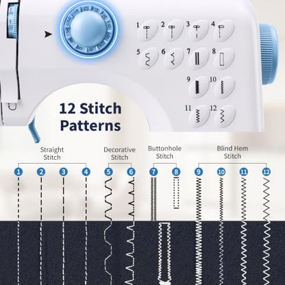 Mini Sewing Machine for Beginners & Kids with Extension Table, Portable