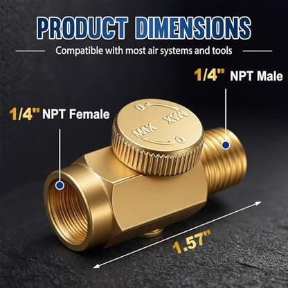 Tudomro 8 Pcs 1/4"npt In-line Air Flow Regulator, Heavy Duty