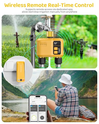 WiFi Water Timer 2 Outlet Garden, Brass Inlet & Outlet - size: 2 Outlet I/O