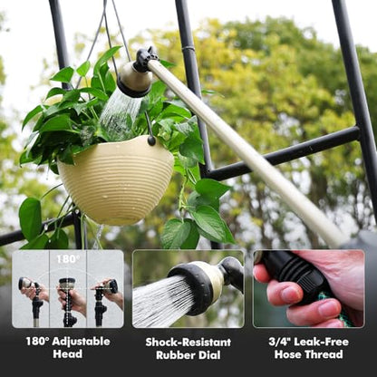 RESTMO Extra Long All Metal Telescoping Watering Wand, 40-70” Garden Wand