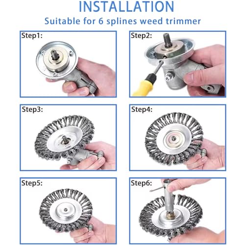 8 Inch Unbreakable Wired Trimmer Blade, Steel Wire Trimmer Head - size: 8 inch