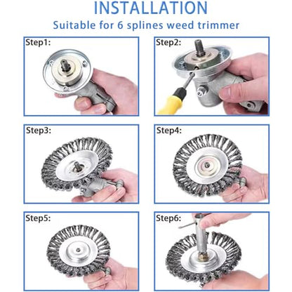 8 Inch Unbreakable Wired Trimmer Blade, Steel Wire Trimmer Head - size: 8 inch
