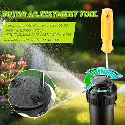 Sprinkler Adjustment Tool Compatible with Hunter/Rain Bird, Yellow & Orange - color: Yellow & Orange