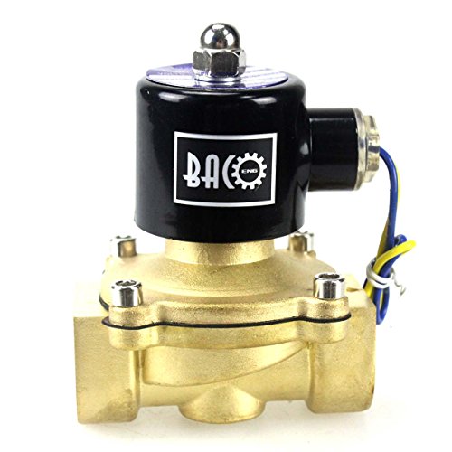 BACOENG 1" DC12V Electric Solenoid Valve (NPT, Brass, Normally Closed) - size: 1"NPT-Brass