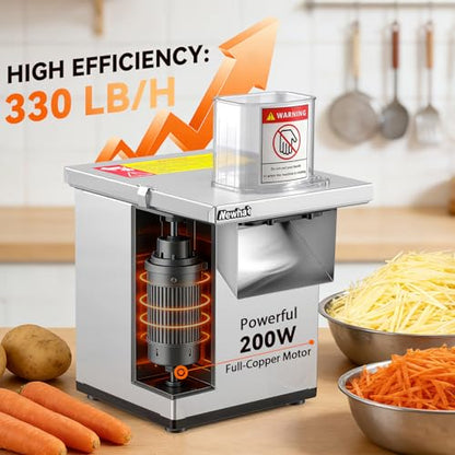 Newhai 4-in-1 Commercial Veggie Processor, Slicer Dicer Shredder 330lb/h