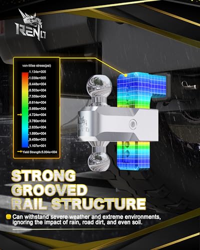 RENO Trailer Hitch (2" Receiver) - 6" Drop/Rise Adjustable Trailer Hitch - size: 2" Receiver x 6" Drop/Rise