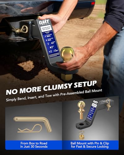 OMT Trailer Hitch Ball Mount, 2" Receiver, 6" Drop, 8000 lb Capacity | Fits 2 in receiver, reversible 6 in drop / 4-3/4 in rise, Class III, 40Cr steel, hitch pin & clip, for truck RV, no bullets - size: 2" Ball, style: 6" Drop & 4-3/4" Rise