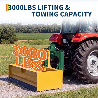 Garvee 3 Point Quick Hitch with Upgrade Versatile Adapter for Category 1 Tractors, 3000 Lbs Capacity