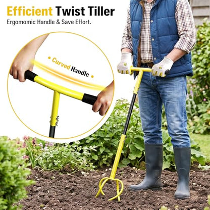 Gardening Hand Tiller, Manual Twist Tiller, Claw Cultivator Tiller