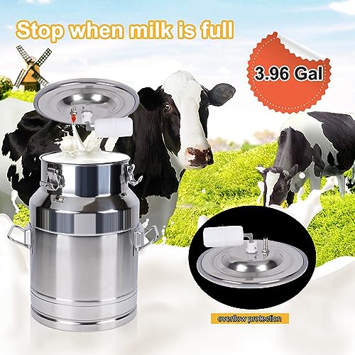 15L Rechargeable Cow Milking Machine Portable Battery Powered Cow Milker Automatic Electric Pump Powerful Vacuum Milker Machine Adjustable Milking Machine for Home Dairy Cows - color: 15L for Cow