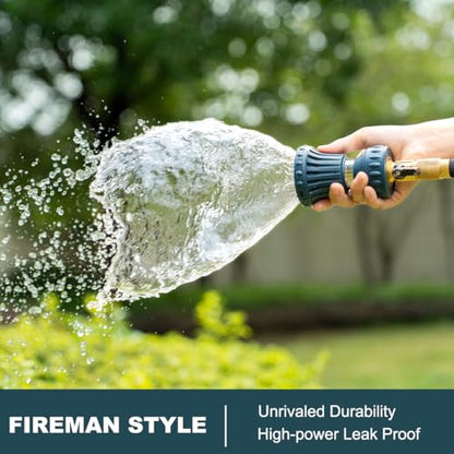 FANHAO Fireman Style Water Hose Nozzle, High Pressure Adjustable Sprayer - color: Dark Blue