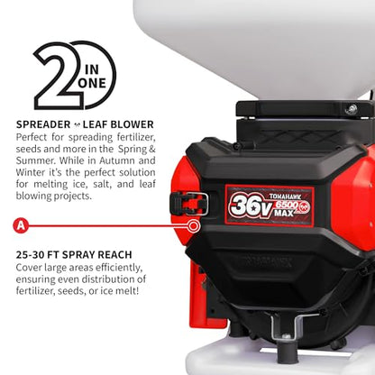 4 Gallon Backpack Battery-Powered Broadcast Fertilizer Spreader for Granular Fertilizer Seed Feed Salt Ice