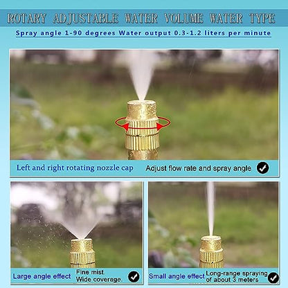 49.21FT 360° Adjustable Drip Irrigation System for Garden - size: 49.21FT
