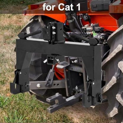 3 Point Quick Hitch for Category 1, Universal Heavy Duty 3pt Quick Hitch Attachment with 2" Receiver for Small & Compact Tractors, 3000 LB Capacity & Adjustable Bolt