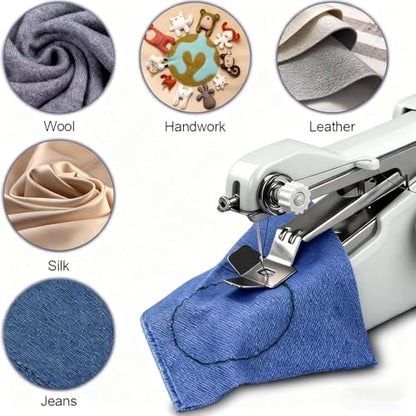 Handheld Sewing Machine, Mini Sewing Machine with Sewing Accessories, Electric Portable Stitch Tool for Beginners, DIY, Home