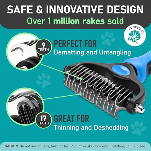 Maxpower Planet Dog Rake and Brush Set for Shedding, Undercoat & Mats - color: A - Rake & Brush (Best Value), size: Large