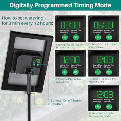 Biling 4W Solar Drip Irrigation System with Battery for 15 Potted Plants - size: 4W
