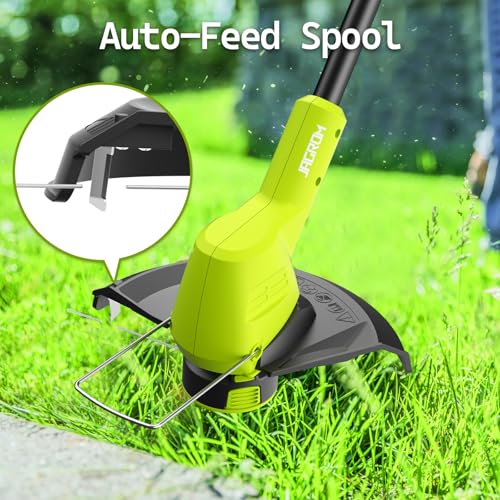 21V String Trimmer Cordless with 2 3.0Ah Battery, 2 in 1 Trimmer Edger Lawn