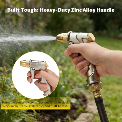 Lichamp Heavy Duty Garden Hose Nozzle Sprayer, High Pressure Water Nozzle