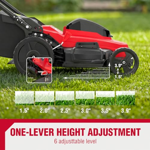 20" Self Propelled Lawn Mower,3-in-1 Walk-Behind Mower - color: Black and Red