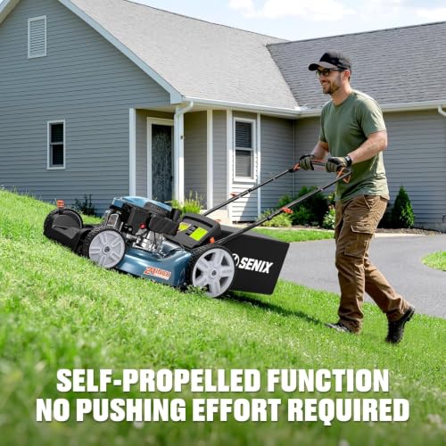 SENIX 21 in Self Propelled Gas Lawn Mower, 6 Cutting Height Adjustment - size: 21 Inch