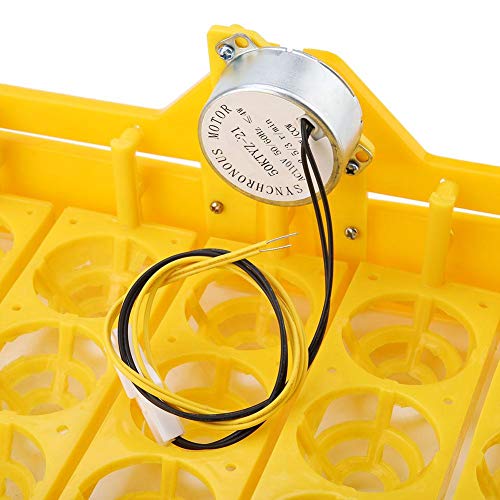 Pssopp Digital Egg Incubator, Automatic Turning Temperature Control Hatching Machine for Home Farm Yellow ABS Plastic 56 Egg Capacity 43 x 41.5 x 4.6 cm