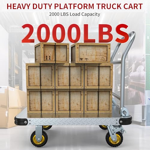 YITAMOTOR 2000 LBS Heavy Duty Platform Truck Push Cart Dolly (36" x 24")