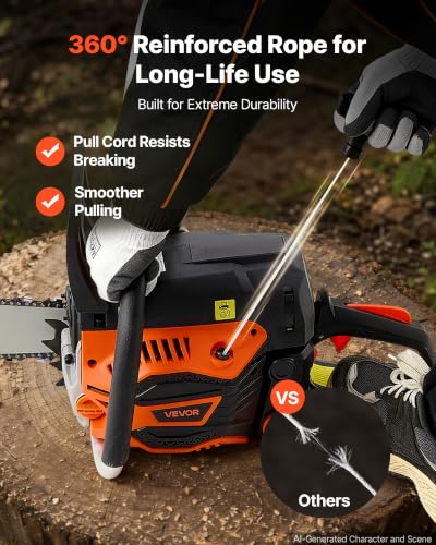 VEVOR Gas Powered Chainsaw 18 & 20 Inch 58CC 3.22HP 2 Stroke Engine Saw - size: 58CC-18&20inch