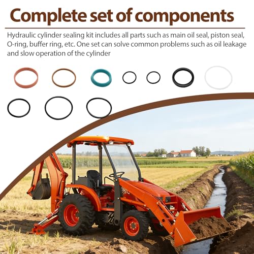 7J268-64400 Cylinder Seal Kit Compatible with Kubota L39, L4330DT, L4630DT, L5030GST, LA853, TL1000 Hydraulic Cylinder Oil Seals for Tractor & Front Loaders